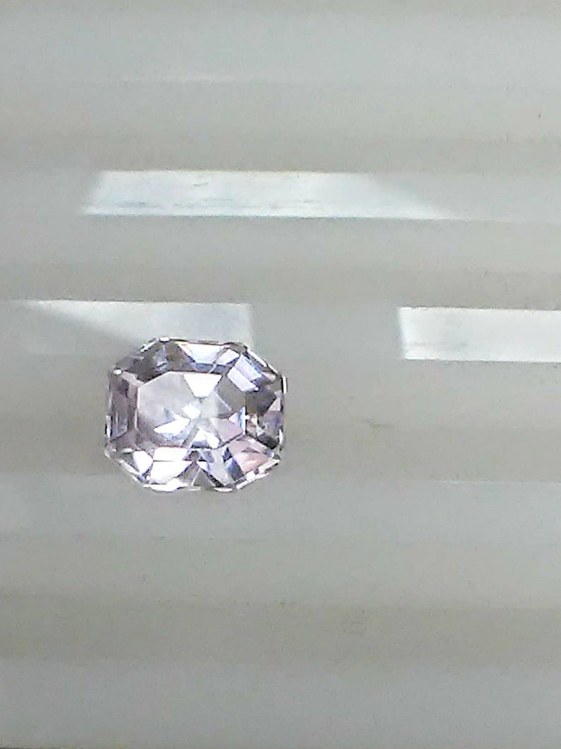 Kunzite Loose Gemstone 3.77ct Pale Pink Gem Ascher Cut - Gems by Gigi
