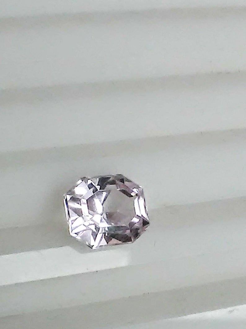 Kunzite Loose Gemstone 3.77ct Pale Pink Gem Ascher Cut - Gems by Gigi