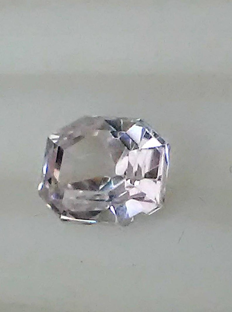 Kunzite Loose Gemstone 3.77ct Pale Pink Gem Ascher Cut - Gems by Gigi