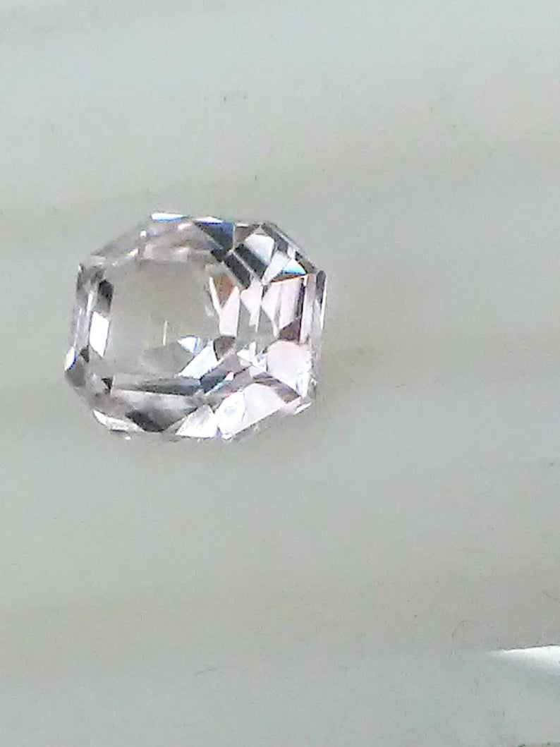 Kunzite Loose Gemstone 3.77ct Pale Pink Gem Ascher Cut - Gems by Gigi