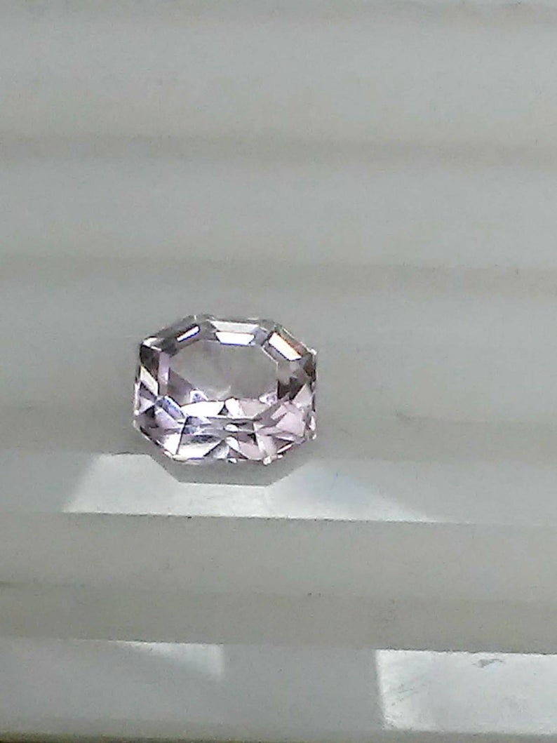 Kunzite Loose Gemstone 3.77ct Pale Pink Gem Ascher Cut - Gems by Gigi