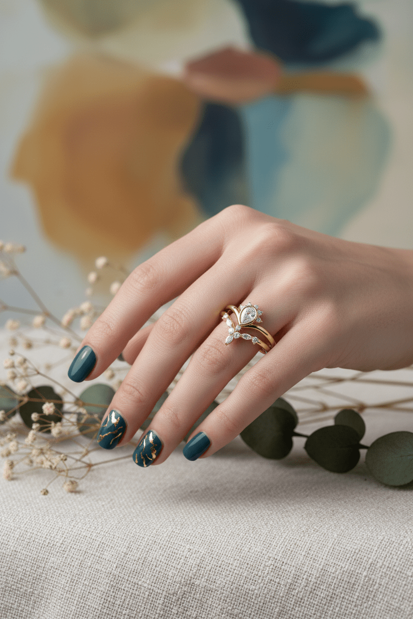 Lab Grown Diamond Crown V Ring Yellow Gold 14kt - Gems by Gigi