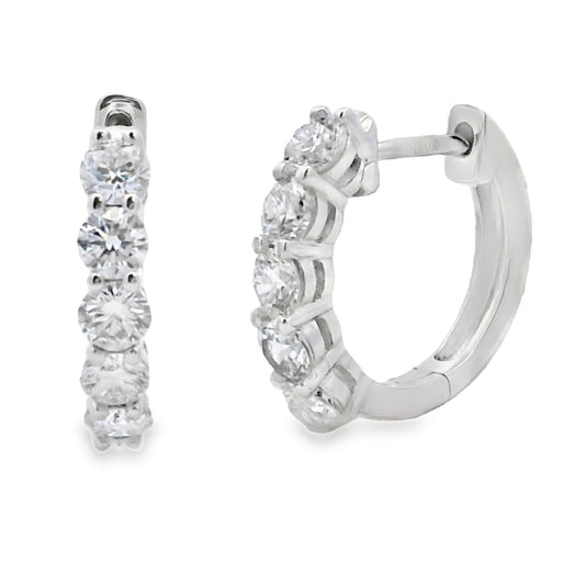 Lab Grown Diamond Hoop Earrings Sterling Silver - Gems by Gigi