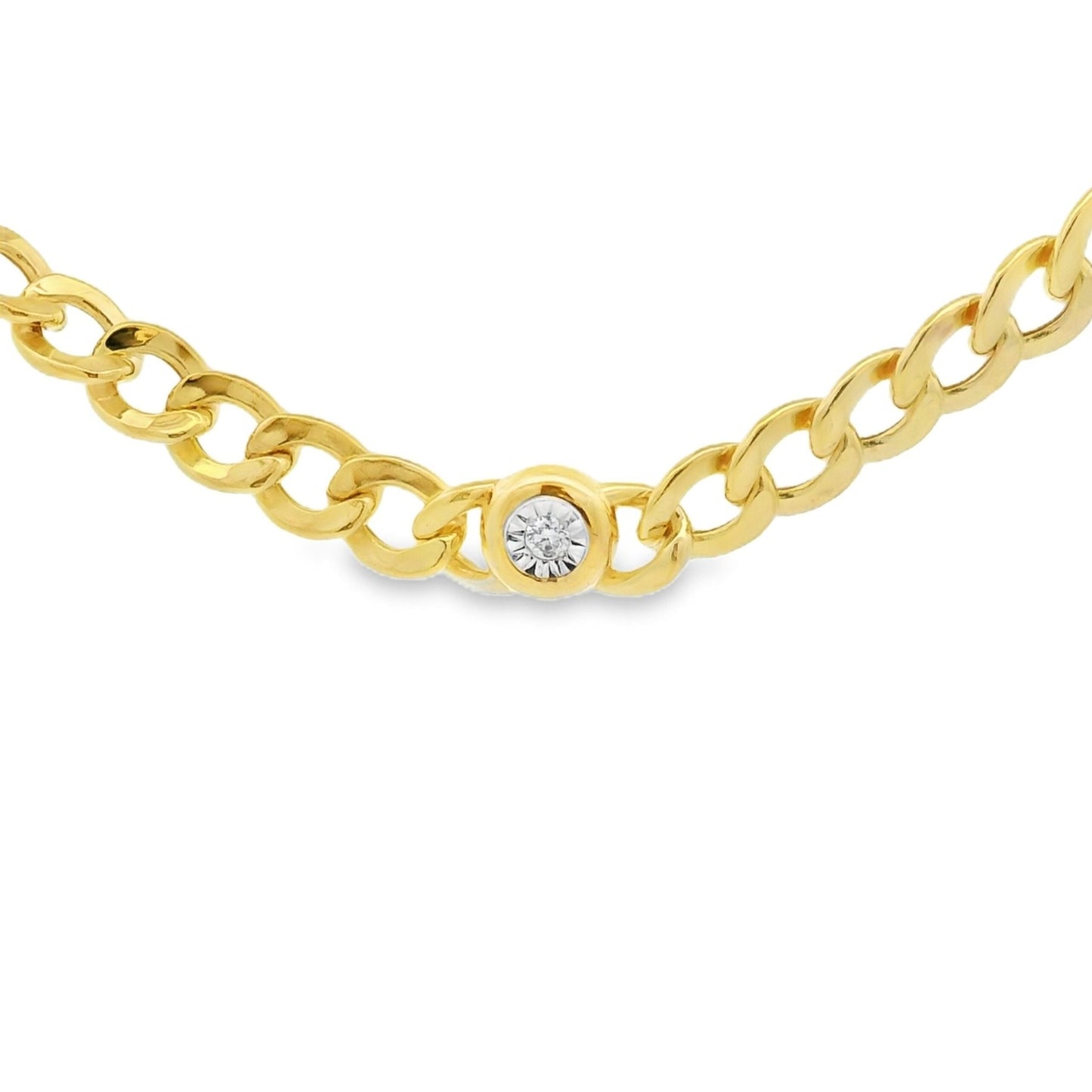 Lab Grown Diamond Necklace Gold over Sterling Silver - Gems by Gigi