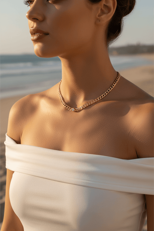 Lab Grown Diamond Necklace Gold over Sterling Silver - Gems by Gigi