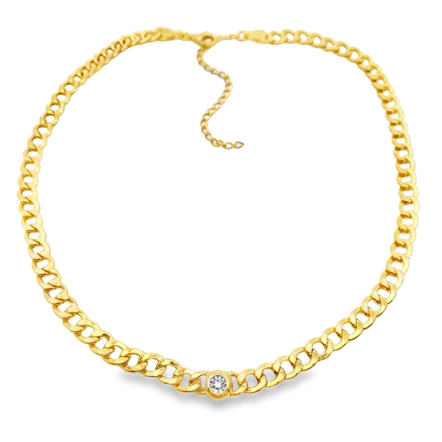 Lab Grown Diamond Necklace Gold over Sterling Silver - Gems by Gigi