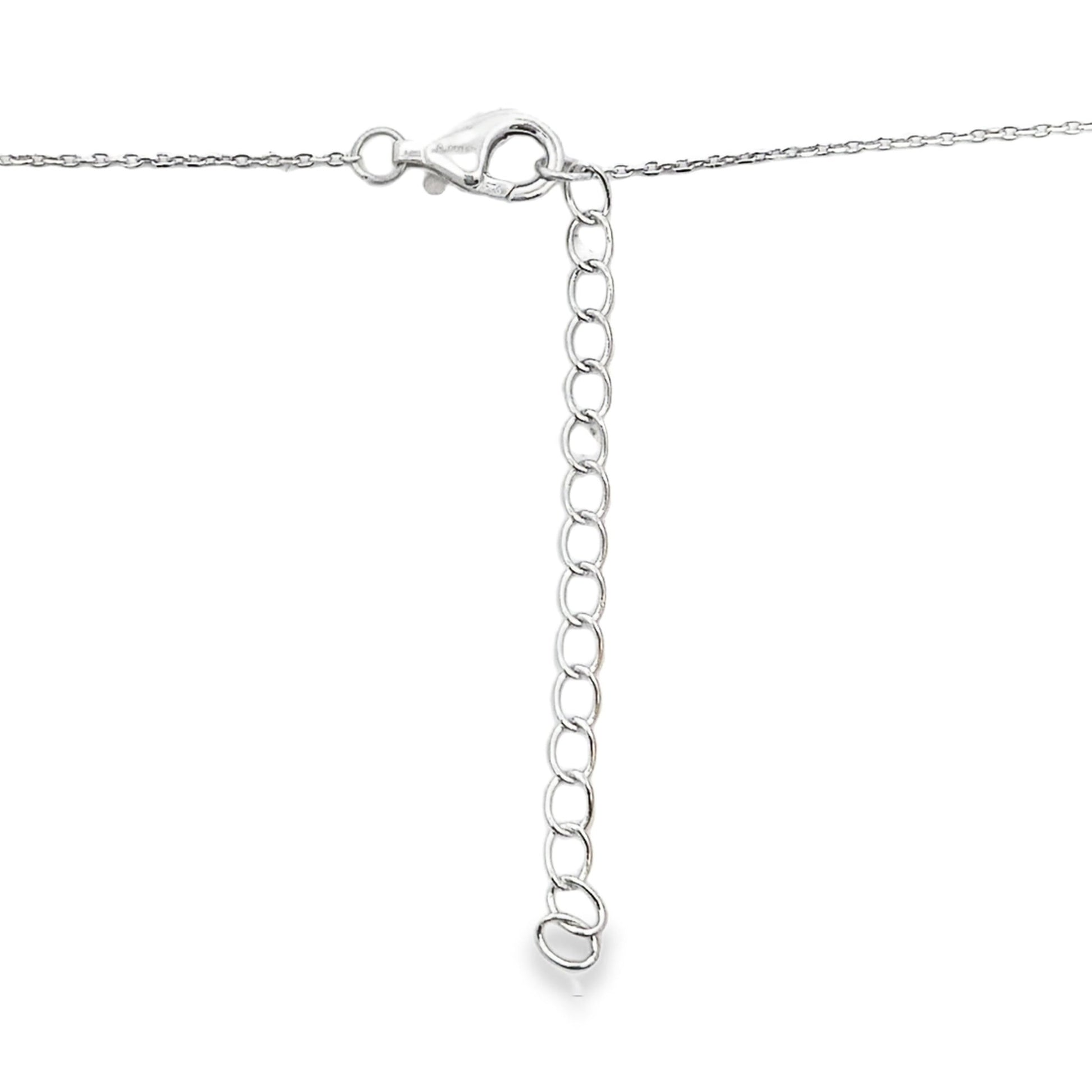 Lab Grown Diamond Pave Clover Necklace Sterling Silver - Gems by Gigi