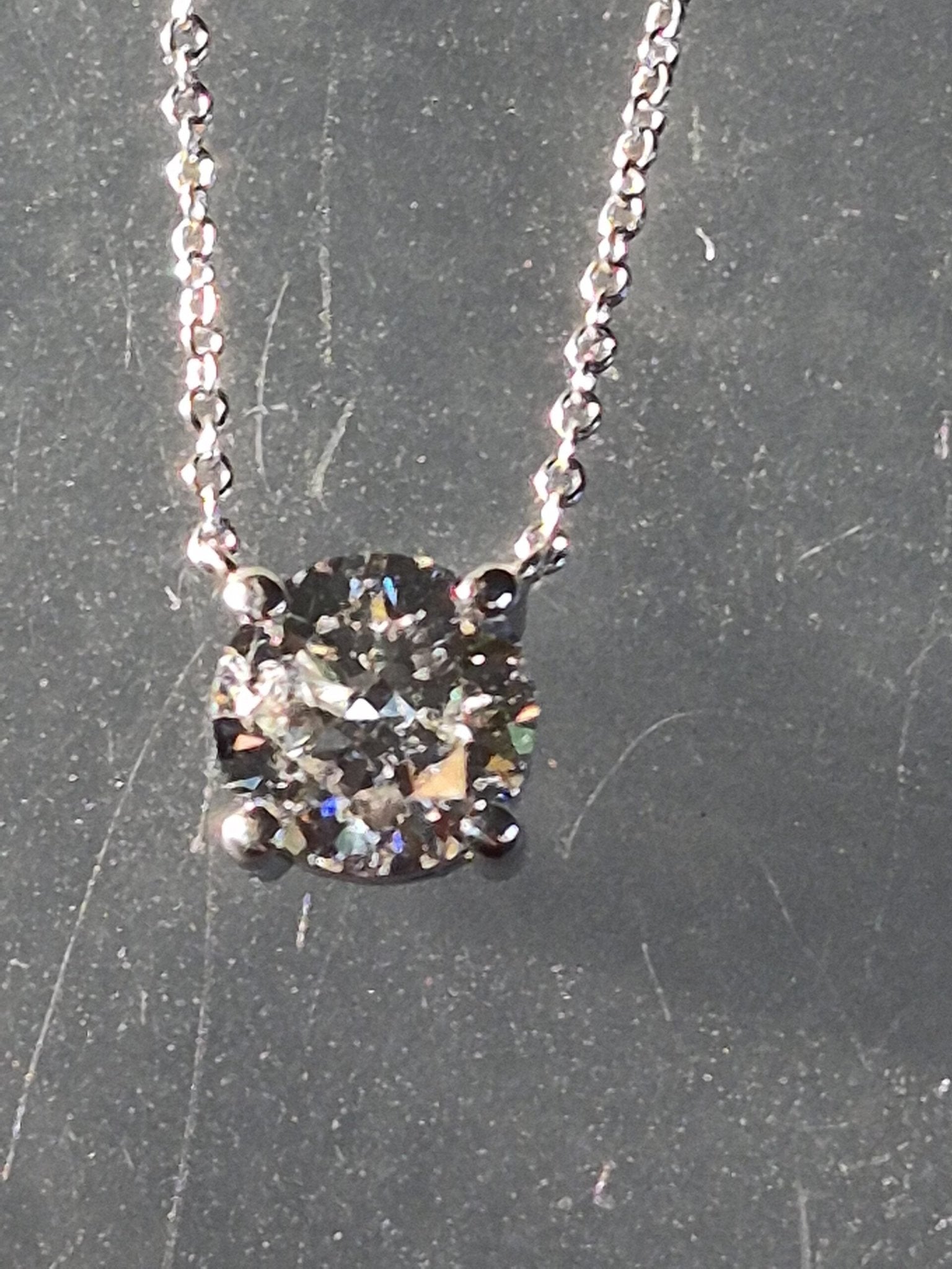 Lab Grown Diamond Solitaire Necklace White Gold 14kt 1.50ct - Gems by Gigi