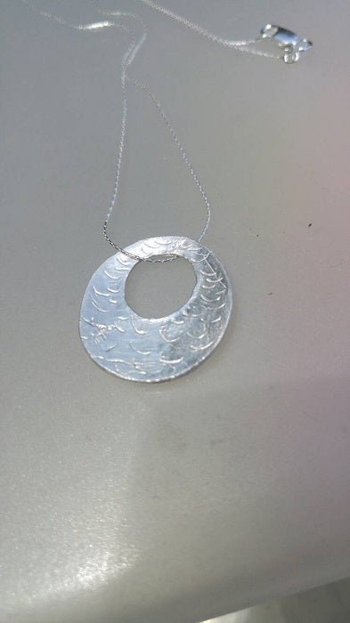 Lavender Sapphire Lace Disc Pendant 0.13ct - Gems by Gigi