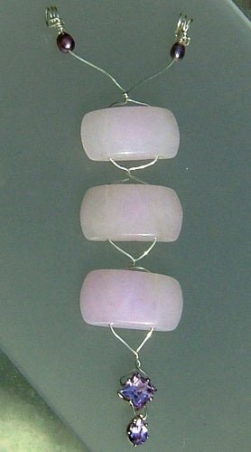 Long Purple Pendant Lavender Jade Double Bail Sterling Silver - Gems by Gigi