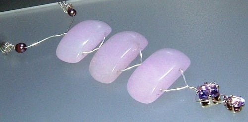 Long Purple Pendant Lavender Jade Double Bail Sterling Silver - Gems by Gigi