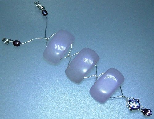 Long Purple Pendant Lavender Jade Double Bail Sterling Silver - Gems by Gigi