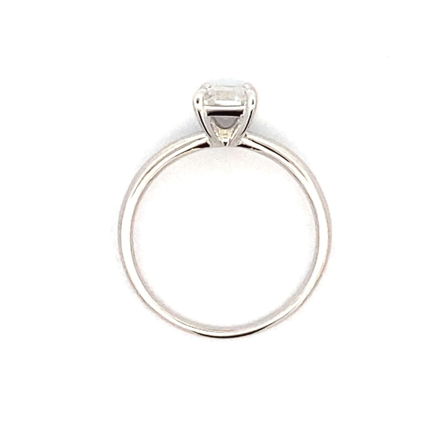 Moissanite Emerald 1ct Solitaire Engagement Ring Sterling Silver - Gems by Gigi