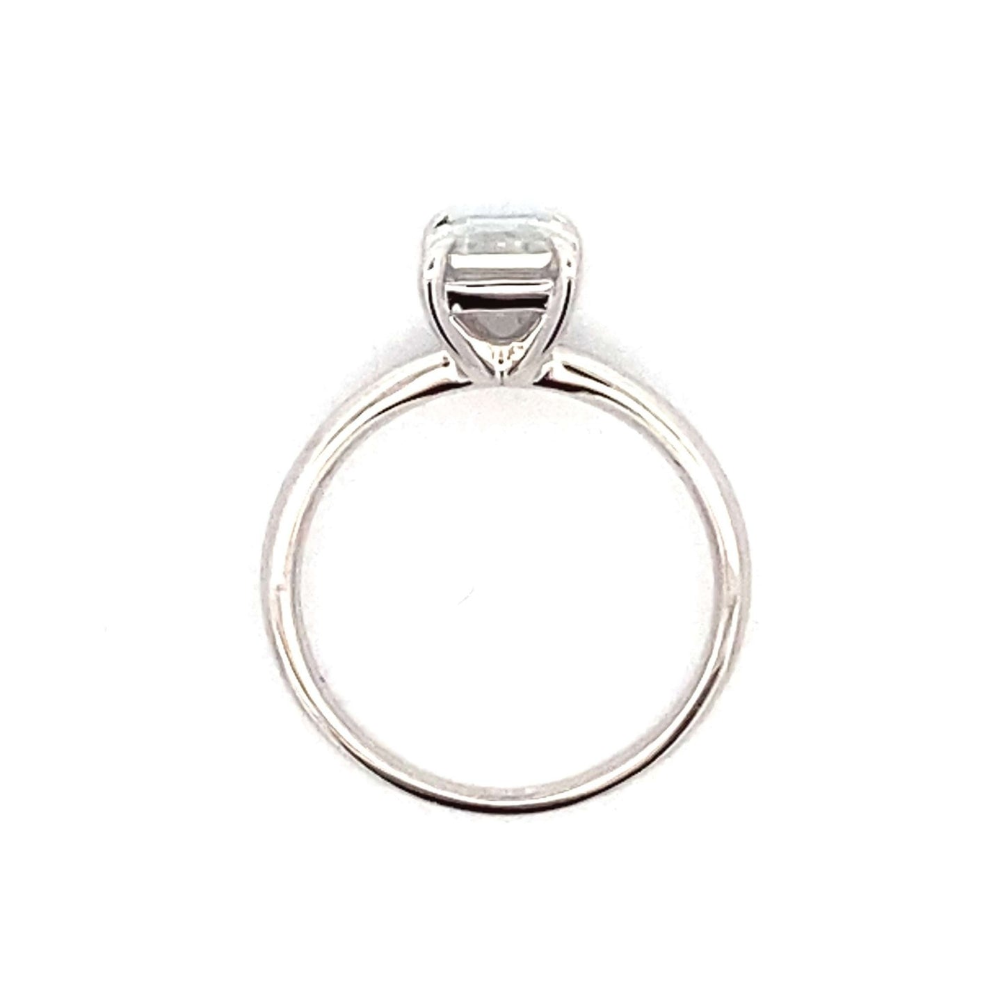 Moissanite Emerald Cut Solitaire Engagement Ring Sterling Silver - Gems by Gigi