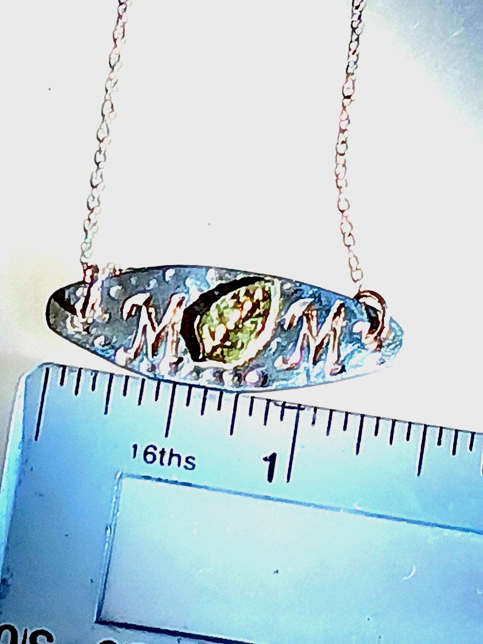Mom Leaf Pendant Necklace Fine Silver 22kt Gold - Gems by Gigi