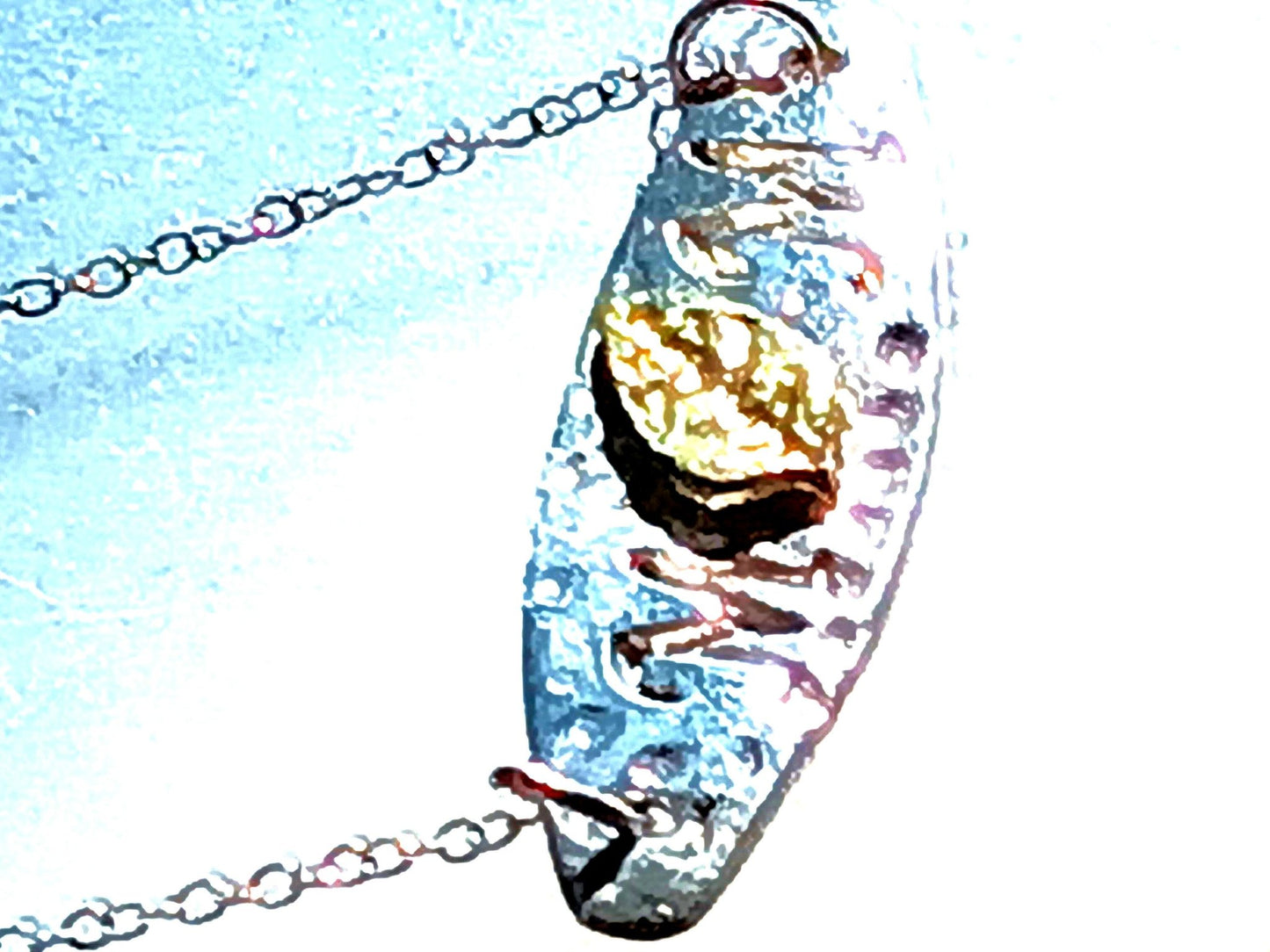 Mom Leaf Pendant Necklace Fine Silver 22kt Gold - Gems by Gigi