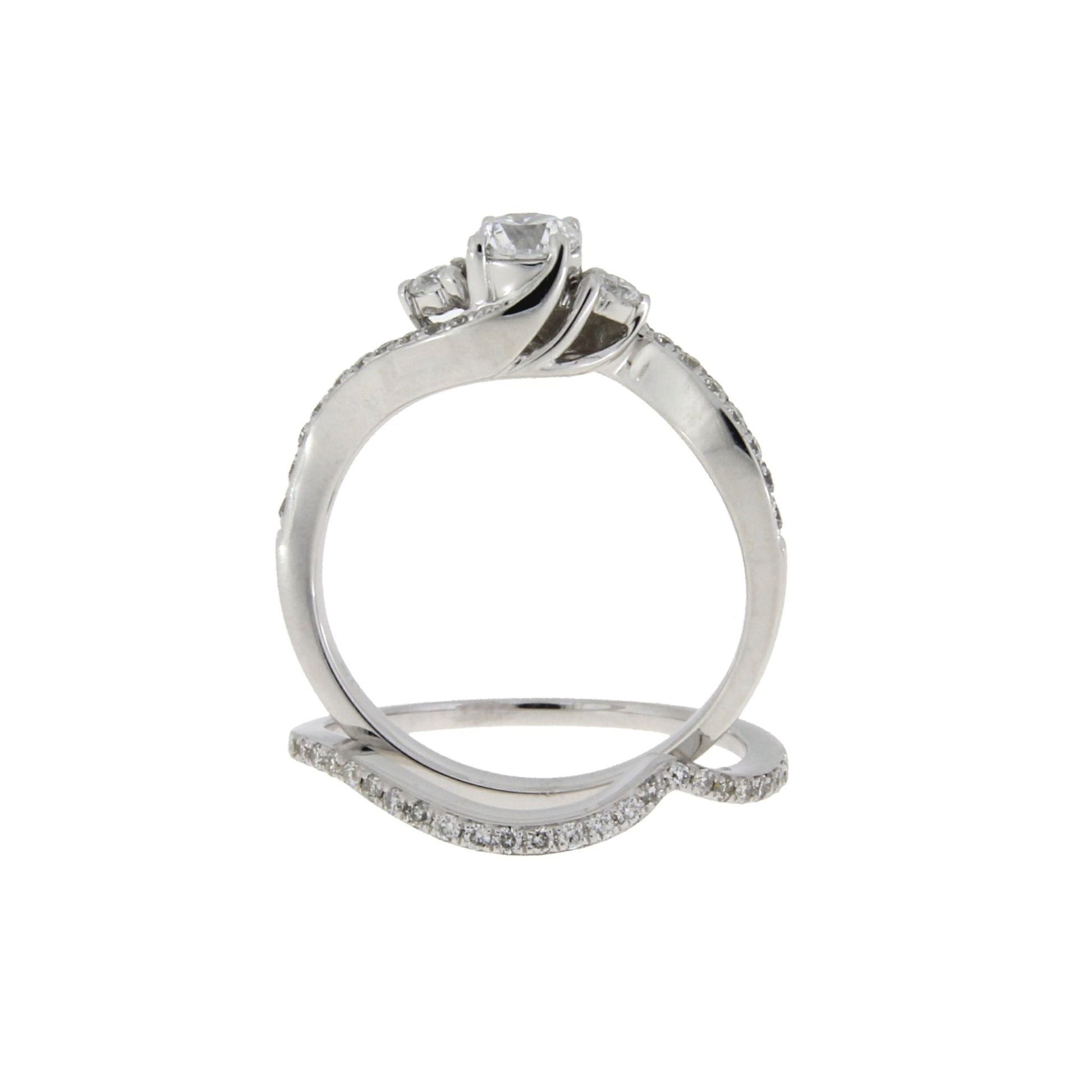 Natural Diamond Bridal Set White Gold 14kt 0.70cttw - Gems by Gigi