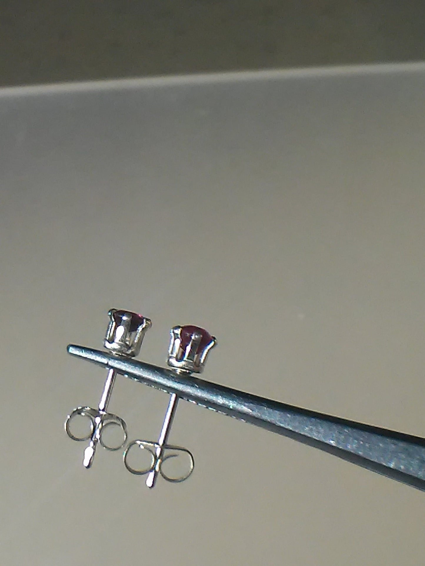 Natural Ruby Round Stud Earrings Sterling Silver 3mm Studs - Gems by Gigi