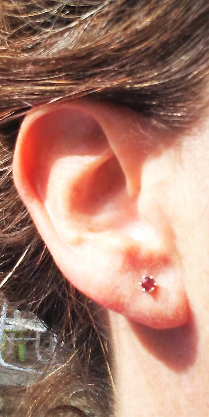 Natural Ruby Round Stud Earrings Sterling Silver 3mm Studs - Gems by Gigi