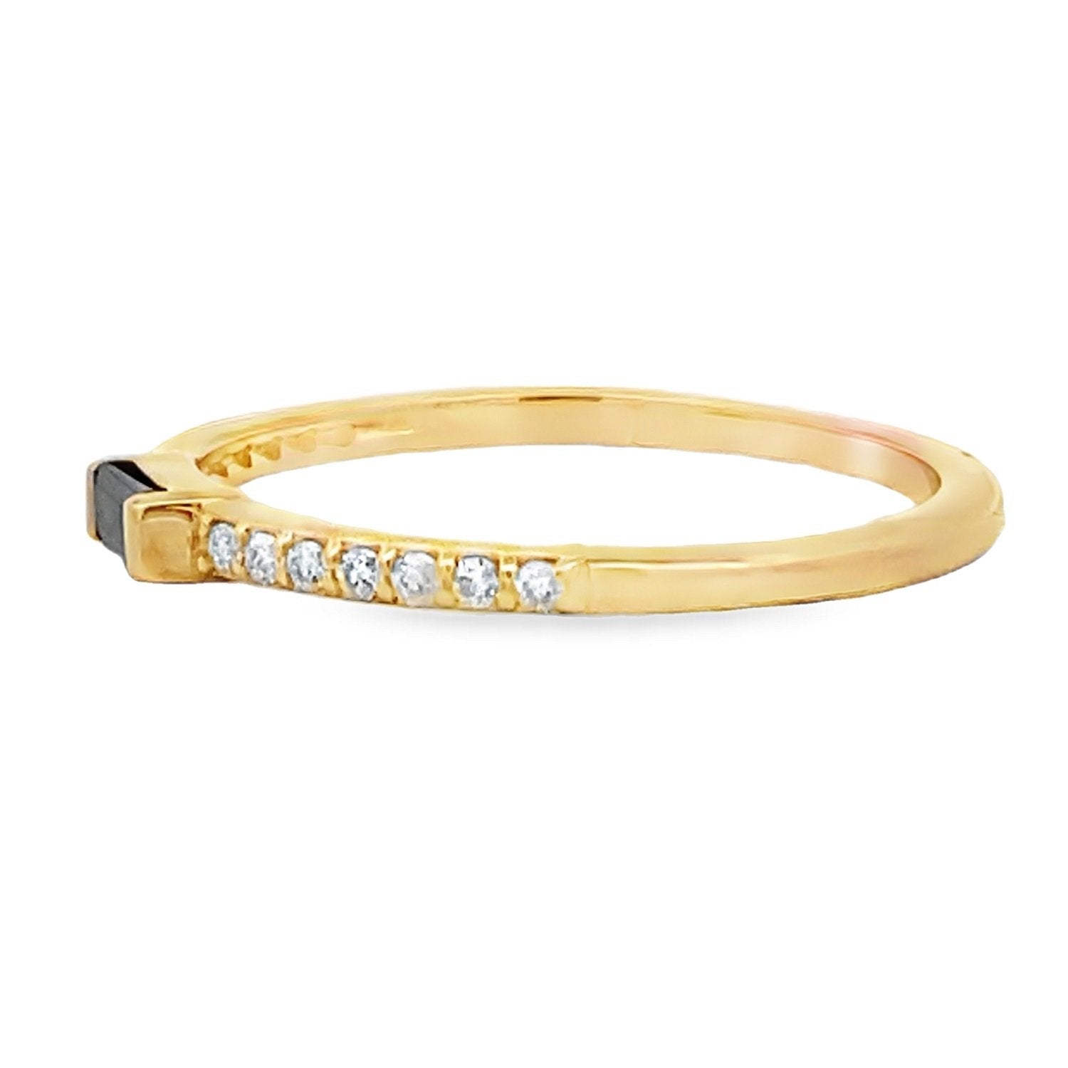 Natural Sapphire Diamond Stackable Band Ring Yellow Gold 14kt - Gems by Gigi