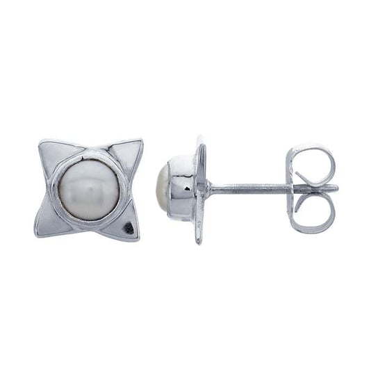 North Star Pearl Stud Earring Sterling Silver - Gems by Gigi