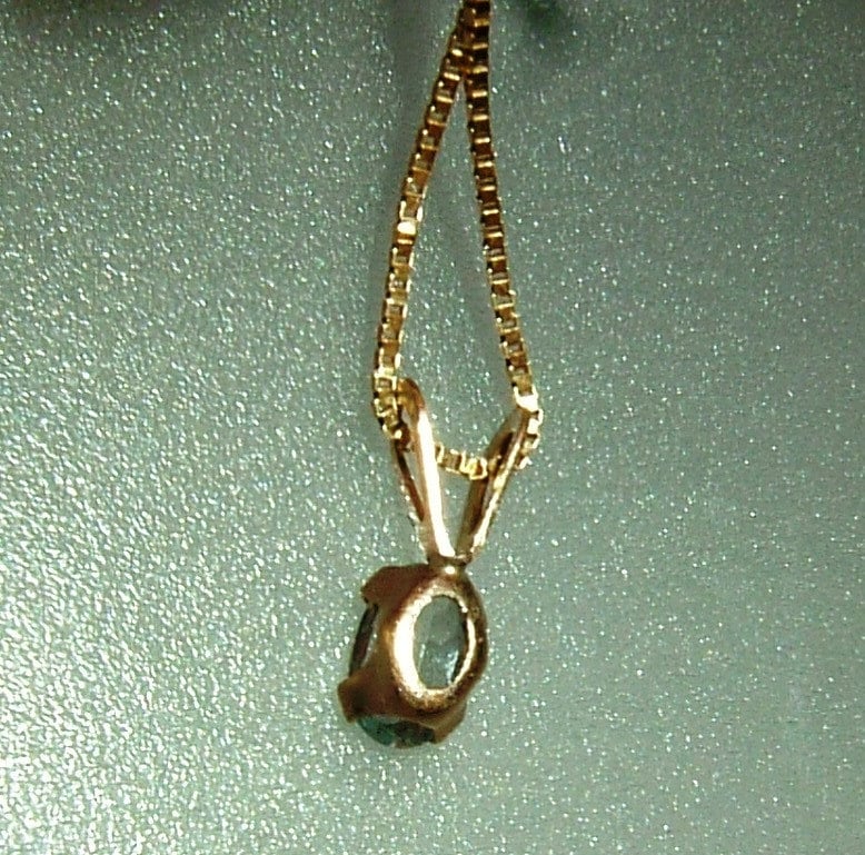 Oval Aquamarine Pendant Yellow Gold 14kt - Gems by Gigi