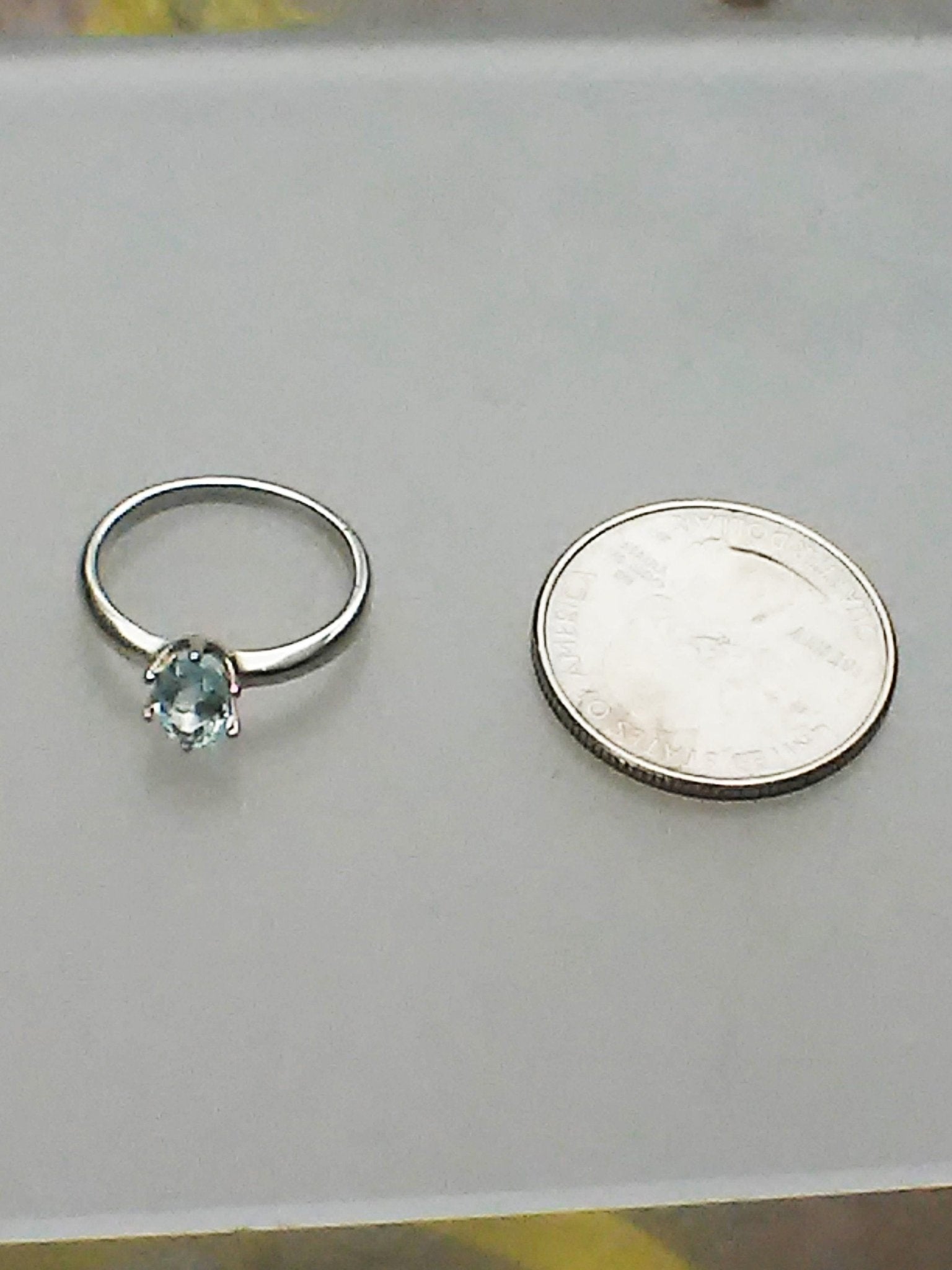 Oval Aquamarine Solitaire Ring - Gems by Gigi