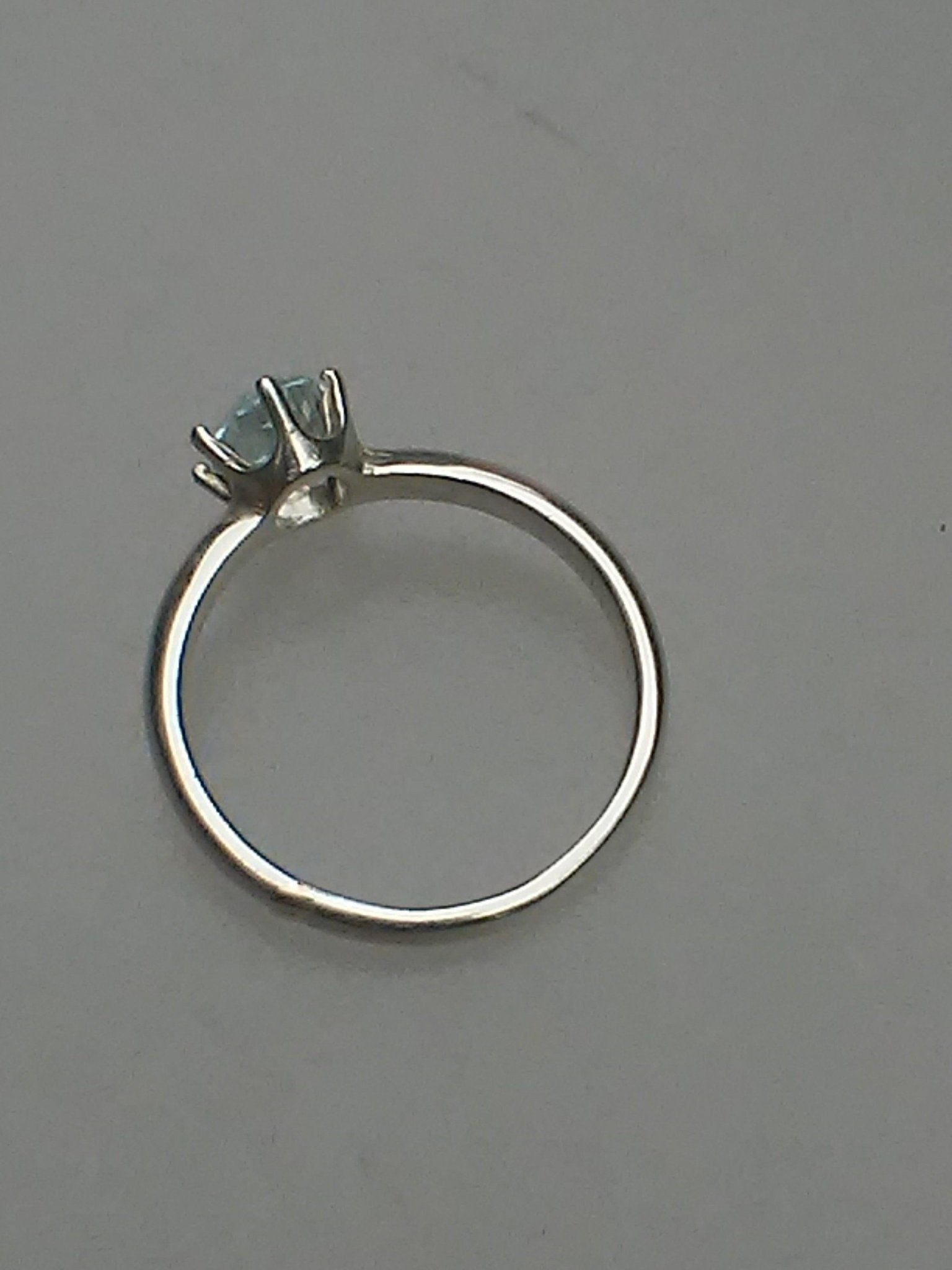 Oval Aquamarine Solitaire Ring - Gems by Gigi