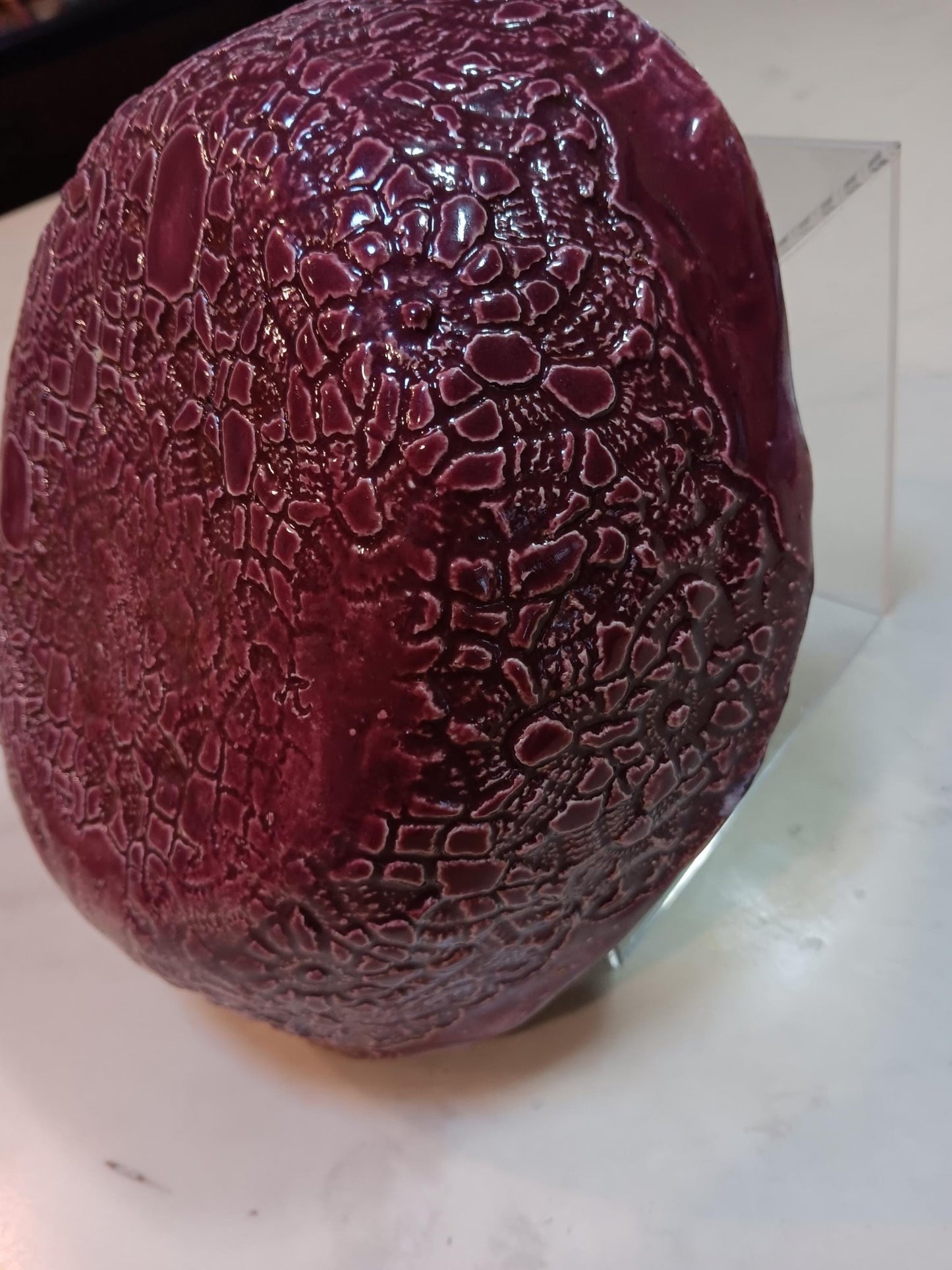 Oval Flower Pattern Plum Ceramic Dish - Gems by Gigi