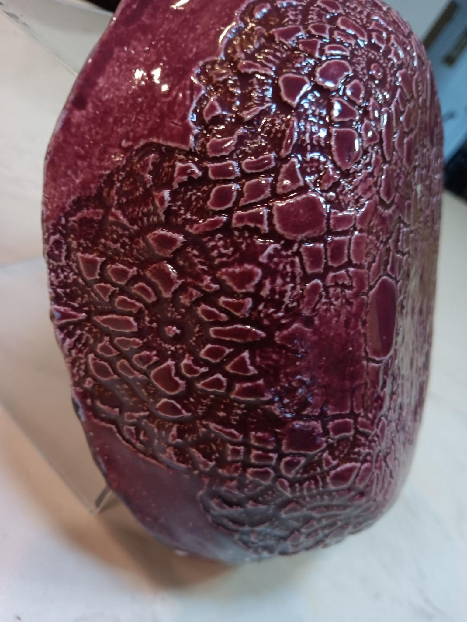 Oval Flower Pattern Plum Ceramic Dish - Gems by Gigi