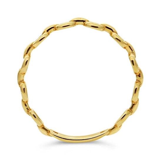 Oval Link Ring Band Yellow Gold 14kt - Gems by Gigi