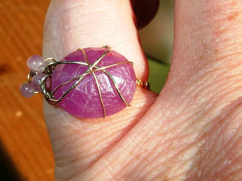 Oval Ruby Pink Tourmaline Ring 14kt - Gems by Gigi