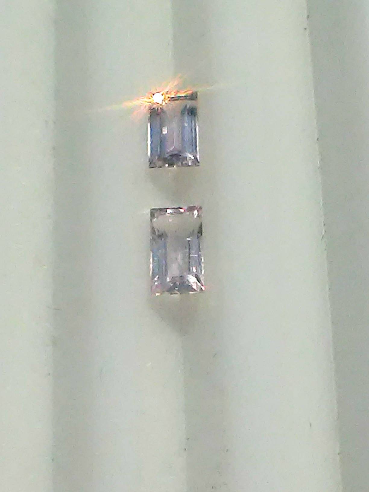 Pale Pink Baguette Sapphire Pair Natural Gemstone Blush 5 x 3mm - Gems by Gigi