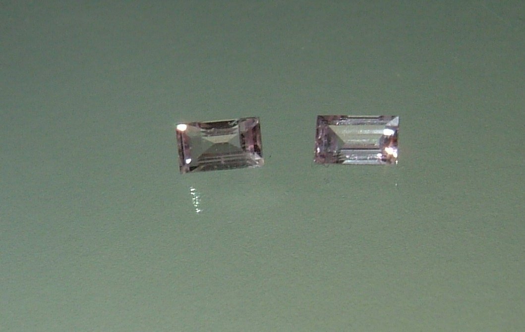 Pale Pink Baguette Sapphire Pair Natural Gemstone Blush 5 x 3mm - Gems by Gigi