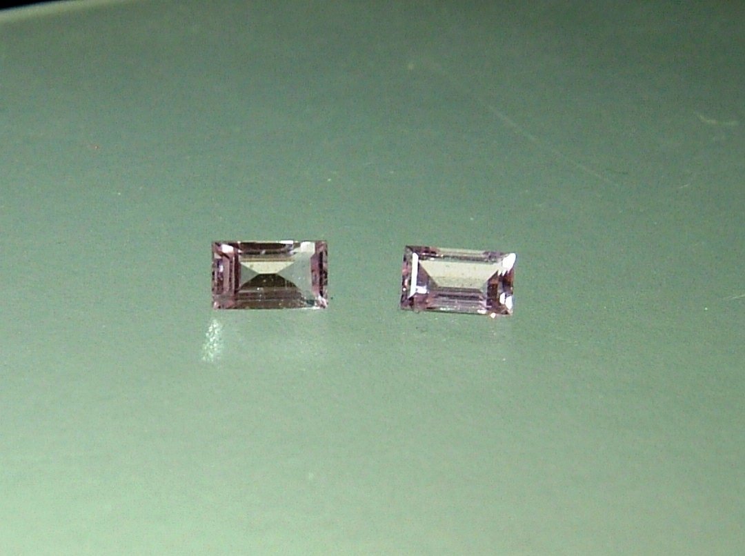 Pale Pink Baguette Sapphire Pair Natural Gemstone Blush 5 x 3mm - Gems by Gigi