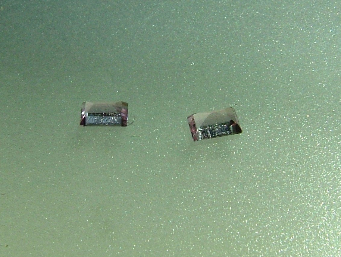 Pale Pink Baguette Sapphire Pair Natural Gemstone Blush 5 x 3mm - Gems by Gigi