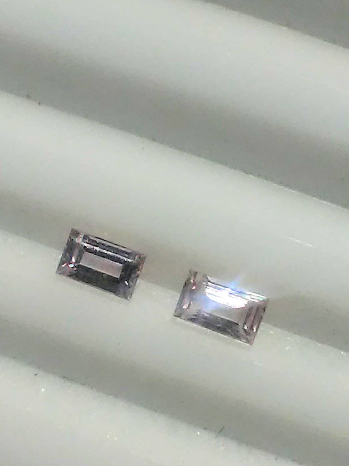 Pale Pink Baguette Sapphire Pair Natural Gemstone Blush 5 x 3mm - Gems by Gigi