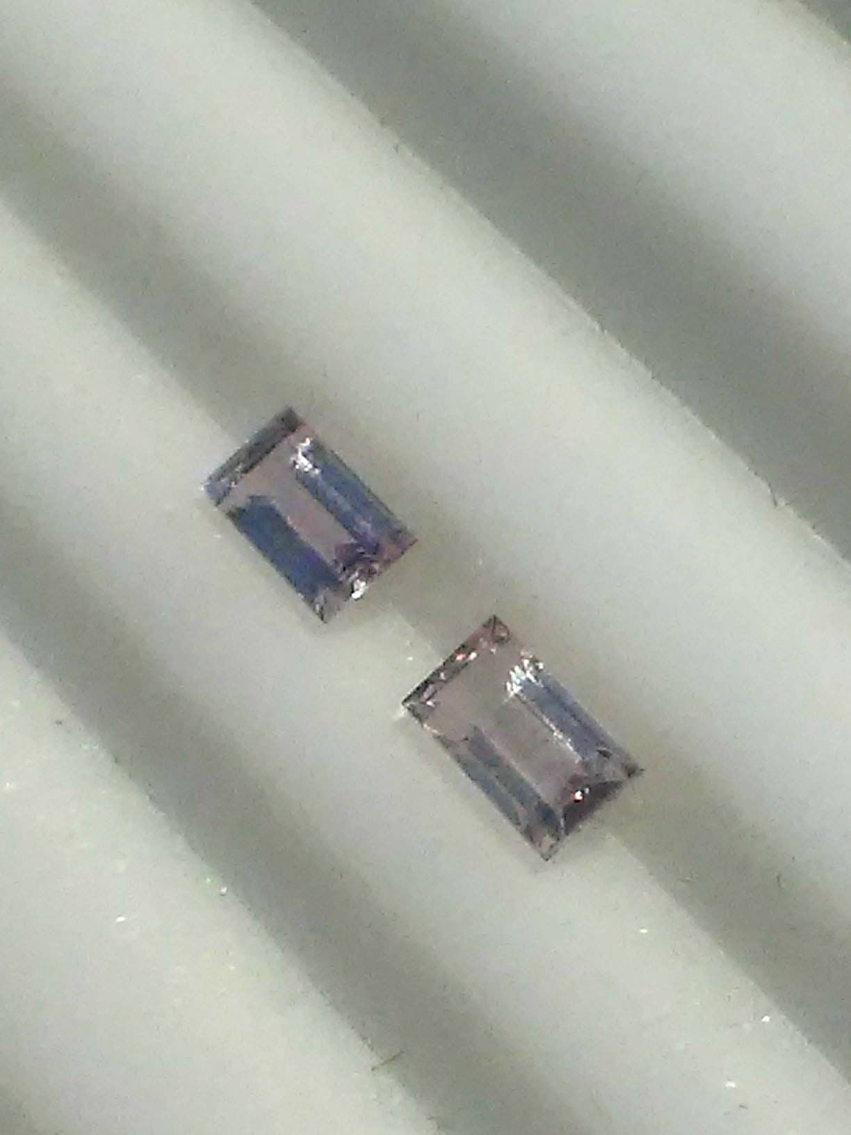 Pale Pink Baguette Sapphire Pair Natural Gemstone Blush 5 x 3mm - Gems by Gigi
