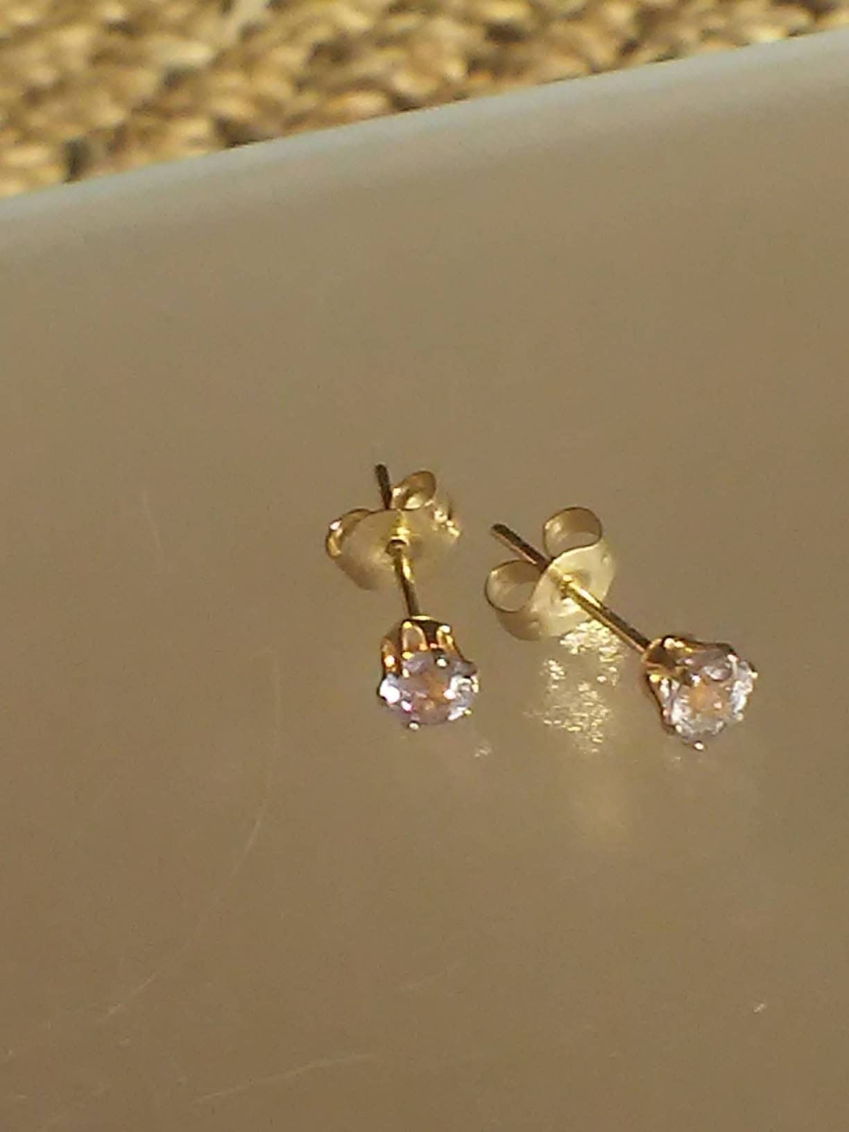 Pale Pink Sapphire Stud Earrings 14kt - Gems by Gigi