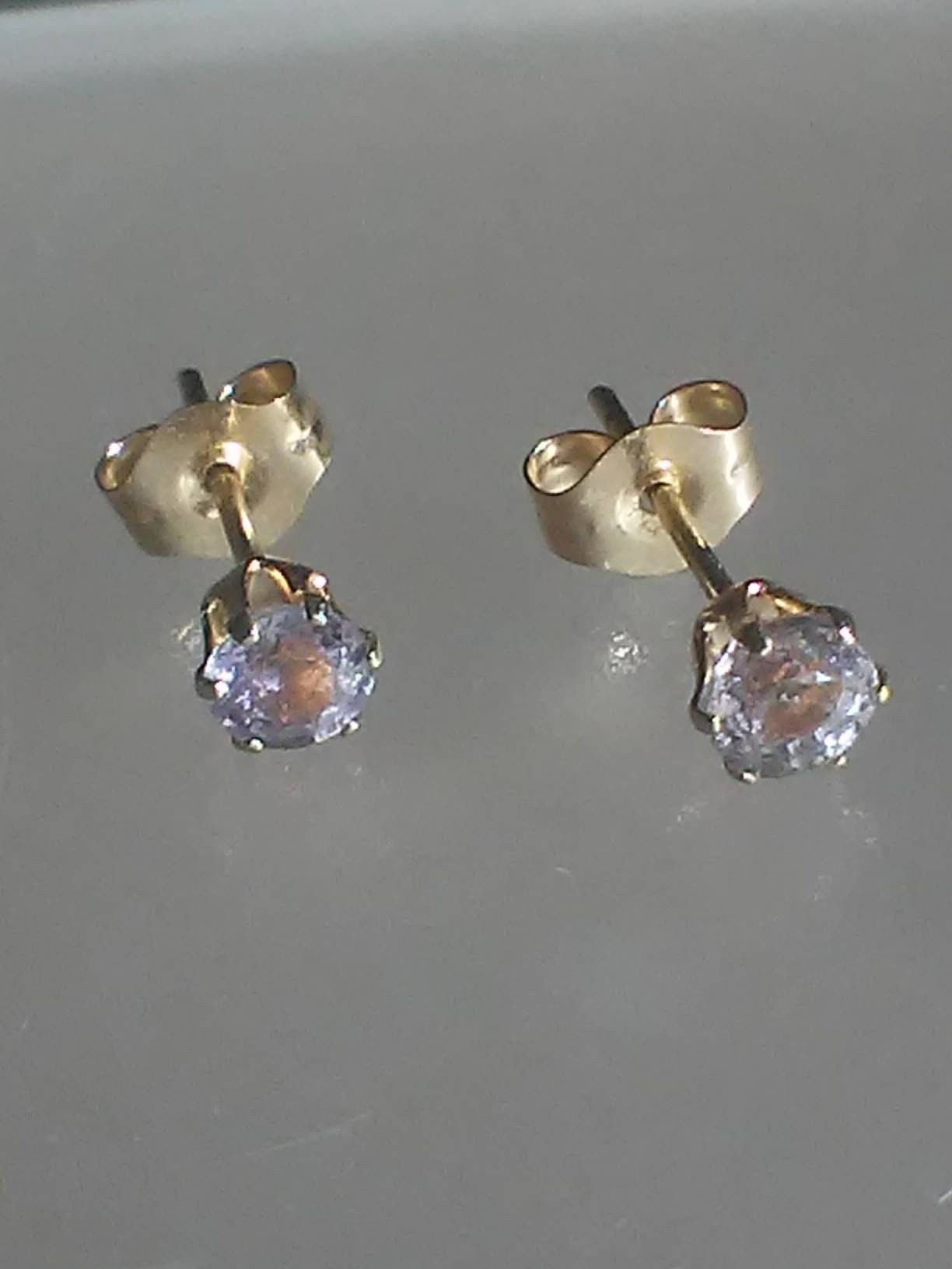 Pale Pink Sapphire Stud Earrings 14kt - Gems by Gigi