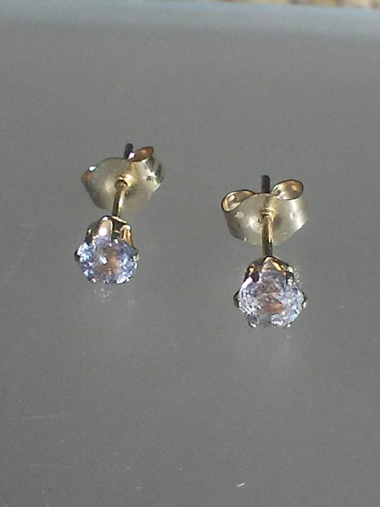 Pale Pink Sapphire Stud Earrings 14kt - Gems by Gigi