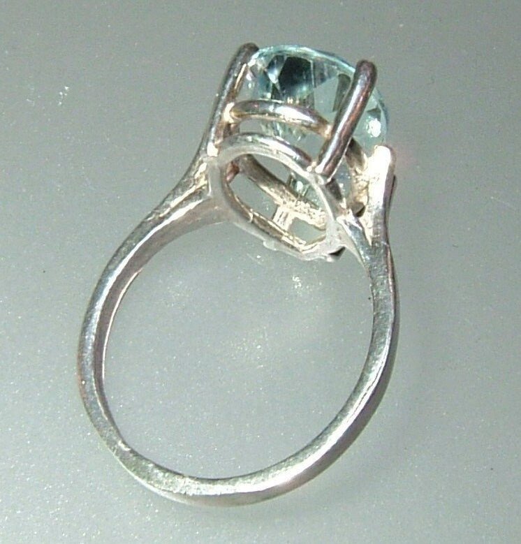 Pear Blue Topaz Solitaire Ring Sterling Silver - Gems by Gigi