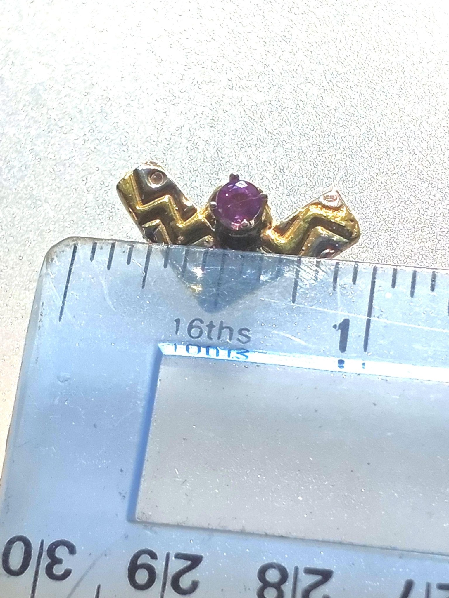Pink Sapphire Chevron Pendant Zig Zag Fine Silver 22kt Gold - Gems by Gigi