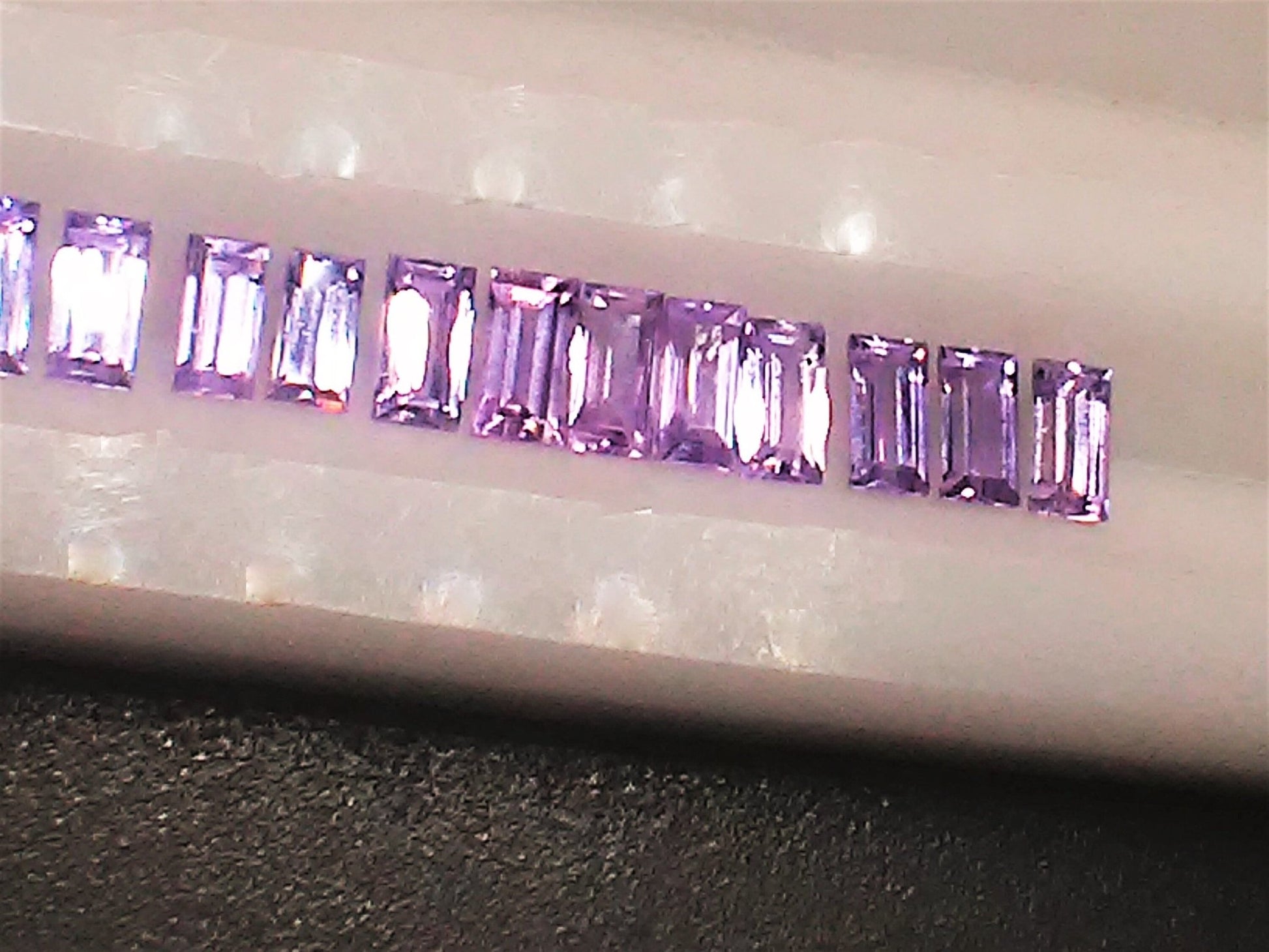 Pink Sapphire Loose Gemstone Supply Baguette 3.9 x 2mm 1.73ct 12 Gem Lot - Gems by Gigi