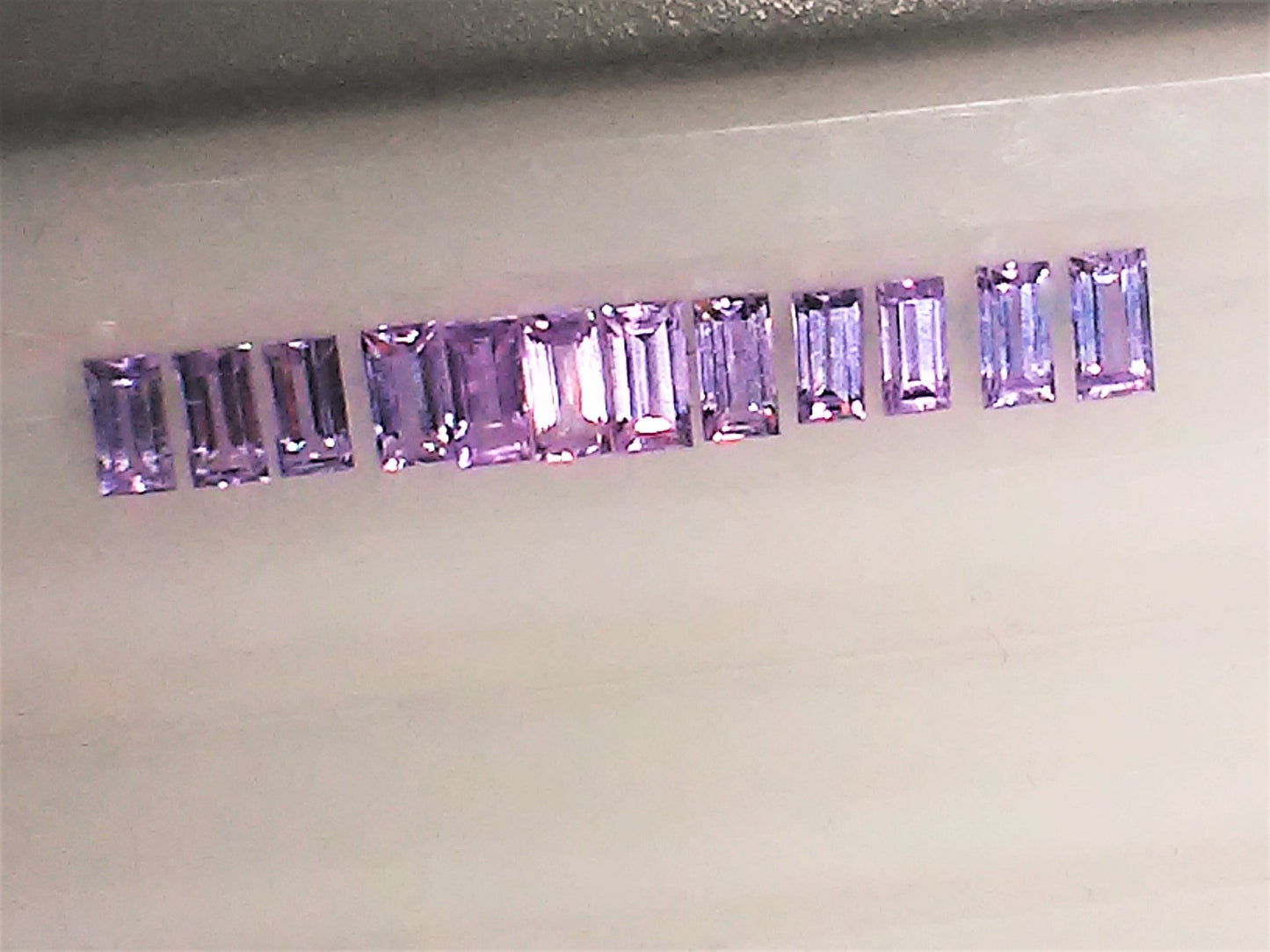Pink Sapphire Loose Gemstone Supply Baguette 3.9 x 2mm 1.73ct 12 Gem Lot - Gems by Gigi
