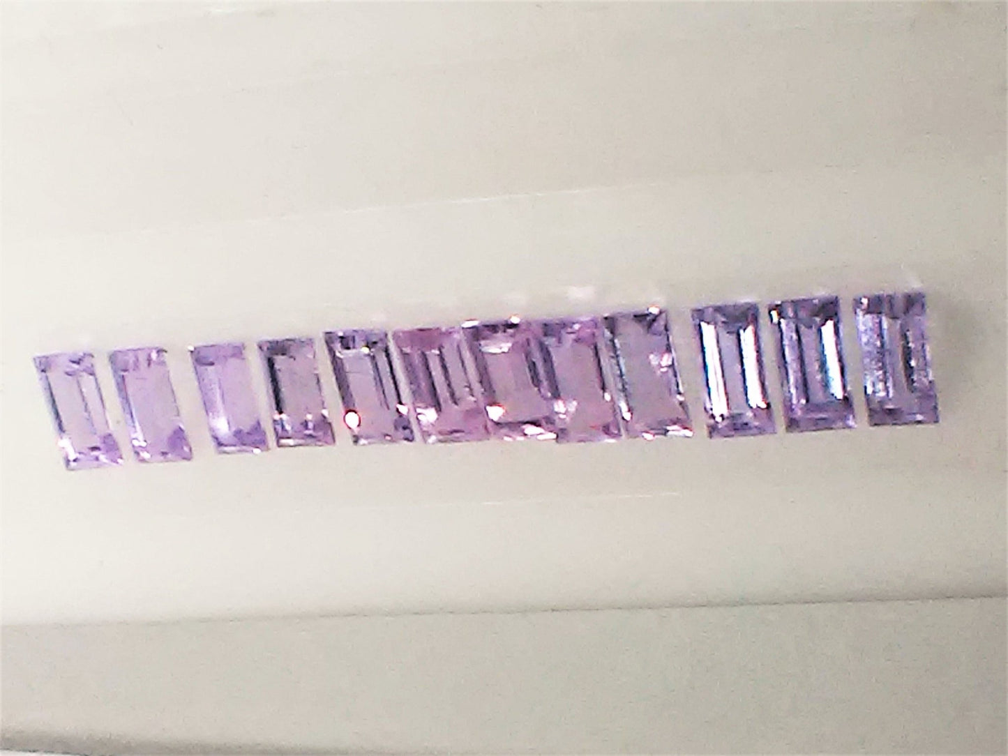 Pink Sapphire Loose Gemstone Supply Baguette 3.9 x 2mm 1.73ct 12 Gem Lot - Gems by Gigi