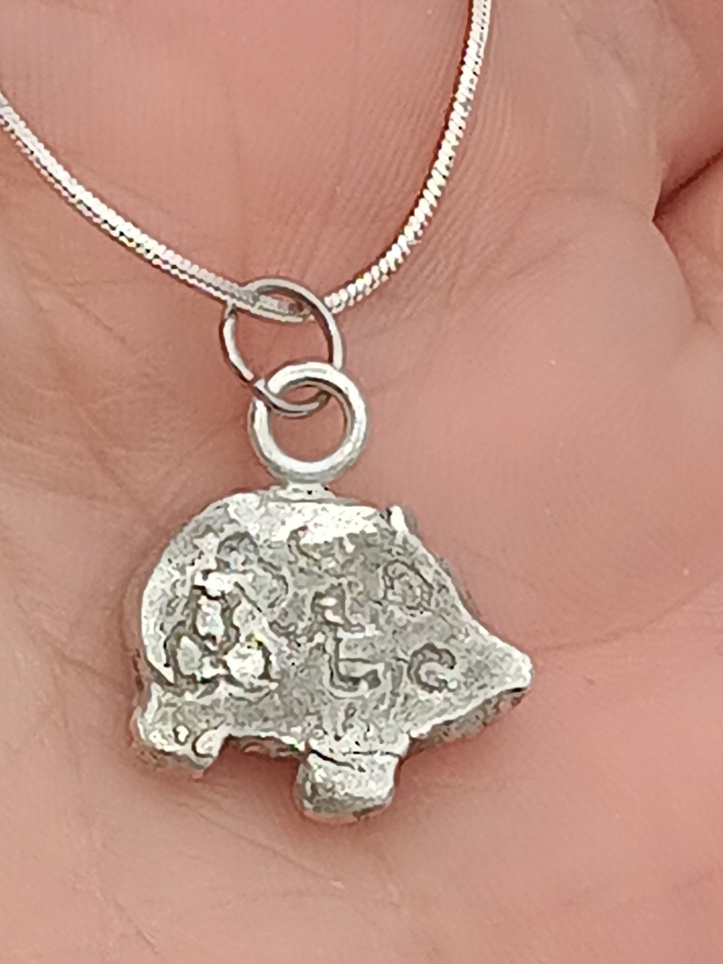 Pink Sapphire Pig Pendant Sterling Silver with Chain - Gems by Gigi