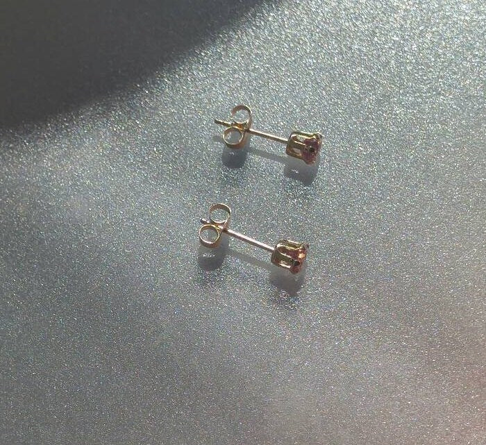 Pink Sapphire Stud Earrings Yellow Gold 14kt - Gems by Gigi