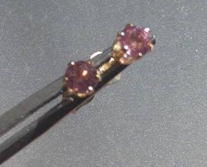 Pink Sapphire Stud Earrings Yellow Gold 14kt - Gems by Gigi