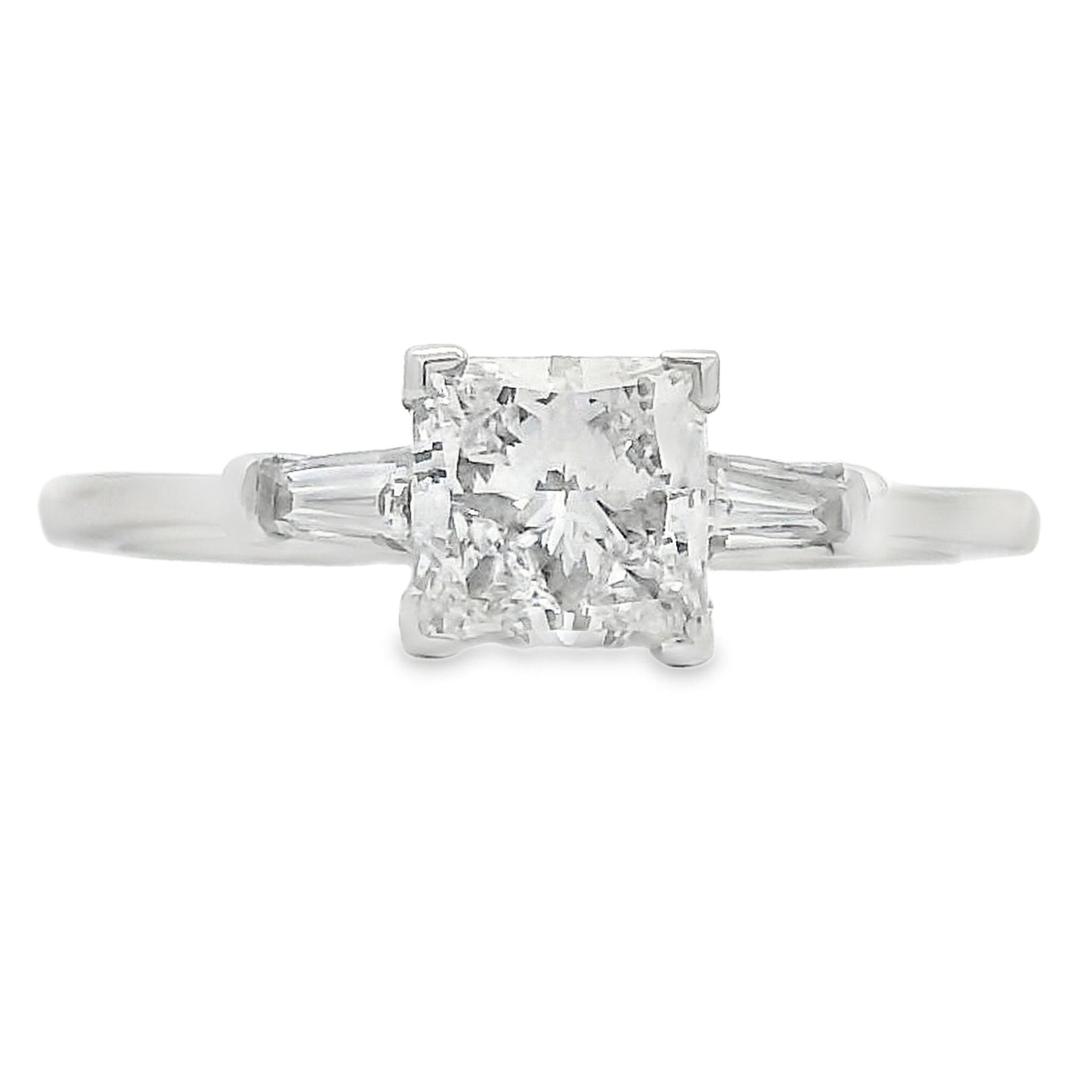 Princess Cut Lab Grown Diamond Engagement Ring White Gold 10kt - Gems by Gigi